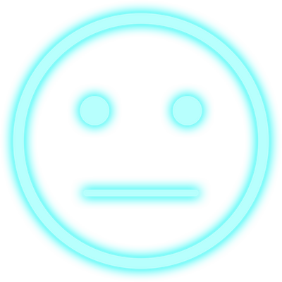 Cyan Neon Neutral Emoji